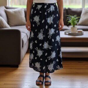 NWT Cherokee midi floral blue skirt sz large